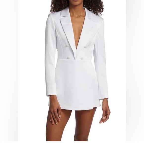 ALICE + OLIVIA Myra Notch Lapel Blazer Romper - Picture 1 of 16